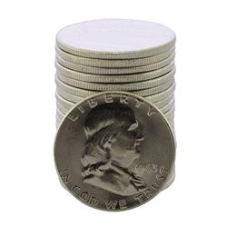 Roll of (20) Brilliant Uncirculated 1963 Franklin Half Dollar Coins