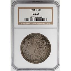 1904-O $1 Morgan Silver Dollar Coin NGC MS63 Nice Toning