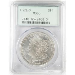 1882-S $1 Morgan Silver Dollar Coin PCGS MS64 Old Green Holder