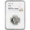 Image 1 : 1952 Proof Washington Quarter Coin NGC PF66