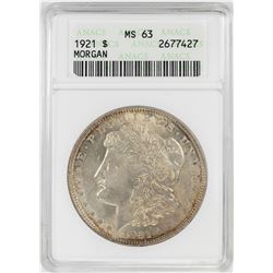 1921 $1 Morgan Silver Dollar Coin ANACS MS63