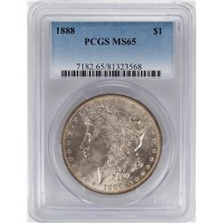 1888 $1 Morgan Silver Dollar Coin PCGS MS65
