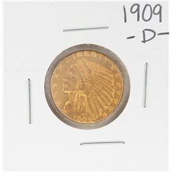 1909-D $5 Indian Head Half Eagle Gold Coin