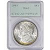 Image 2 : 1883 $1 Morgan Silver Dollar Coin PCGS MS63 Green Rattler Amazing Toning