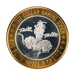 .999 Silver Rio Suite Hotel & Casino Las Vegas $10 Limited Edition Gaming Token