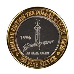 .999 Silver Stratosphere Las Vegas, Nevada $10 Casino Limited Edition Gaming Token