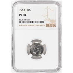 1953 Proof Roosevelt Dime Coin NGC PF68