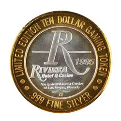 .999 Silver Riviera Hotel & Casino Las Vegas $10 Casino Limited Edition Gaming Token