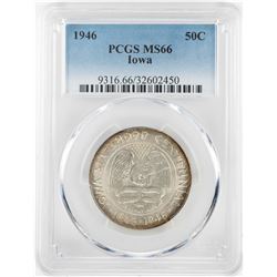 1946 Iowa Centennial Commemorative Half Dollar Coin PCGS MS66