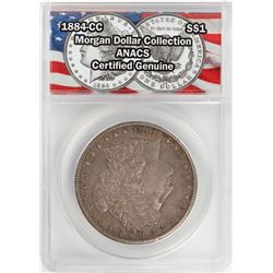 1884-CC $1 Morgan Silver Dollar Coin ANACS Certified Genuine