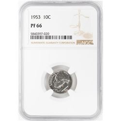 1953 Proof Roosevelt Dime Coin NGC PF66