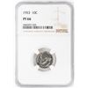 Image 1 : 1953 Proof Roosevelt Dime Coin NGC PF66