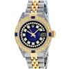 Image 2 : Rolex Ladies Two Tone 14K Blue Vignette Diamond Lugs & Sapphire Datejust Wristwatch