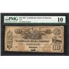 Image 1 : 1861 $10 Confederate States of America Note T-29 PMG Very Good 10