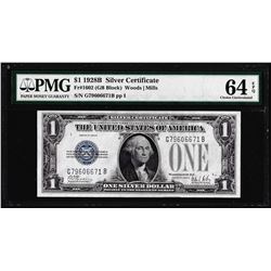 1928B $1 Silver Certificate Note Fr.1602 PMG Choice Uncirculated 64EPQ