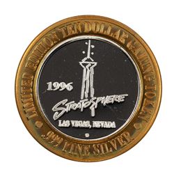 .999 Silver Stratosphere Las Vegas, NV $10 Casino Limited Edition Gaming Token