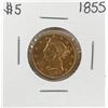 Image 1 : 1855 $5 Liberty Head Half Eagle Gold Coin