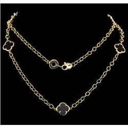 14KT Yellow Gold Onyx Necklace