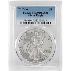 2015-W $1 Proof American Silver Eagle Coin PCGS PR70DCAM
