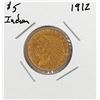 Image 1 : 1912 $5 Indian Head Half Eagle Gold Coin