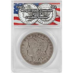 1901 $1 Morgan Silver Dollar Coin ANACS Certified Genuine
