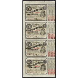 Uncut Sheet of (4) State of Louisiana Baby Bond Obsolete Notes