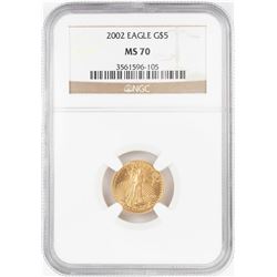 2002 $5 American Gold Eagle Coin NGC MS70
