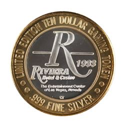 .999 Silver Riviera Hotel & Casino Las Vegas $10 Casino Limited Edition Gaming Token