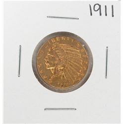 1911 $5 Indian Head Half Eagle Gold Coin