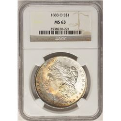 1883-O $1 Morgan Silver Dollar Coin NGC MS63 AMAZING Toning