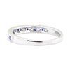 Image 3 : 0.20 ctw Sapphire and Diamond Straight-Line Double Milgrain Band - 10KT White Go