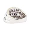 Image 3 : 1.00 ctw Black and White Diamond Ring - 14KT White Gold