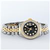 Image 4 : Rolex Ladies 2 Tone 14K Black Diamond Bezel & 1 ctw Bezel Datejust