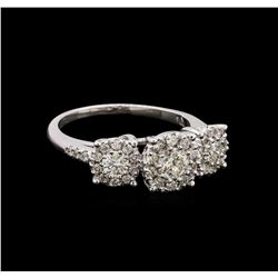 14KT White Gold 0.85 ctw Diamond Ring