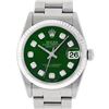 Image 1 : Rolex Womens Midsize 31mm 18K Gold Bezel Green Diamond Stainless Steel Datejust