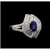 14KT White Gold 1.01 ctw Sapphire and Diamond Ring