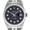 Image 1 : Rolex Mens Stainless Steel Black Diamond 36MM Datejust Wristwatch