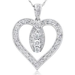 14k White Gold 0.52CTW Diamond Pendant, (I1-I2/H-I)