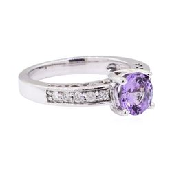 1.61 ctw Tanzanite And Diamond Ring - 14KT White Gold