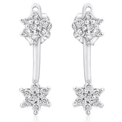 14k White Gold 0.35CTW Diamond Earrings, (I2-I3/H-I)