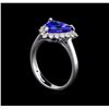 Image 4 : 14KT White Gold 3.44 ctw Tanzanite and Diamond Ring
