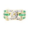 Image 2 : 0.66 ctw Emerald And Diamond Ring - 18KT Yellow Gold