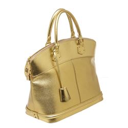 Louis Vuitton Gold Suhali Leather Lockit MM Tote Handbag