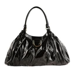 Gucci Abbey D-ring Black Patent Leather Hobo Bag