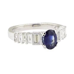 1.85 ctw Sapphire and Diamond Ring - 18KT White Gold