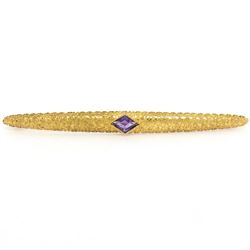 Antique Victorian 14kt Yellow Gold 0.60 ctw Amethyst Bar Pin