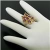 Image 3 : 14kt Yellow Gold 2.14 ctw Ruby and Diamond Cluster Cocktail Ring