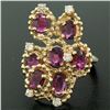 Image 5 : 14kt Yellow Gold 2.14 ctw Ruby and Diamond Cluster Cocktail Ring