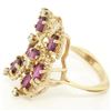 Image 6 : 14kt Yellow Gold 2.14 ctw Ruby and Diamond Cluster Cocktail Ring