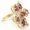 Image 7 : 14kt Yellow Gold 2.14 ctw Ruby and Diamond Cluster Cocktail Ring